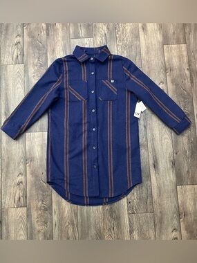 Liv Outdoor Faux Wool Long Coat Shirt Jacket Women’s Size XL striped Purple